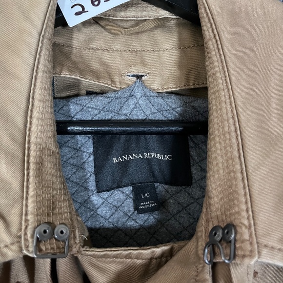 Banana Republic Double Breasted Lined Trench Coat - Men's Size L - Tan - Picture 2 of 11